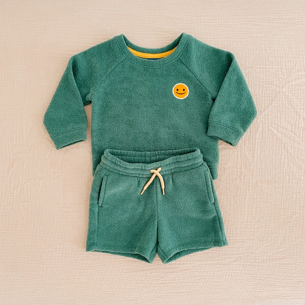 Old Navy Baby Textured Terry-Fleece Sweatshirt & Shorts Set